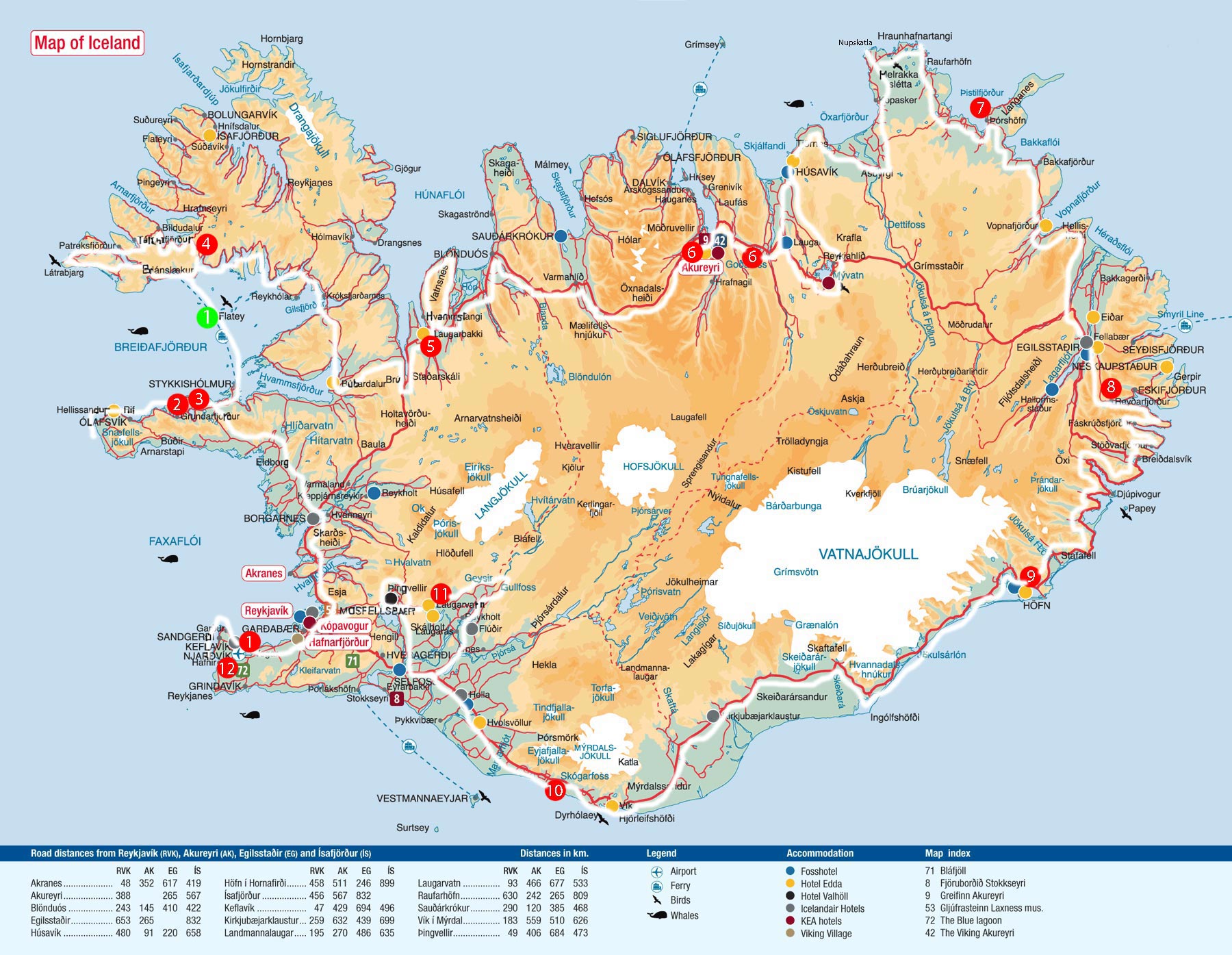 Islândia Mapa Turístico